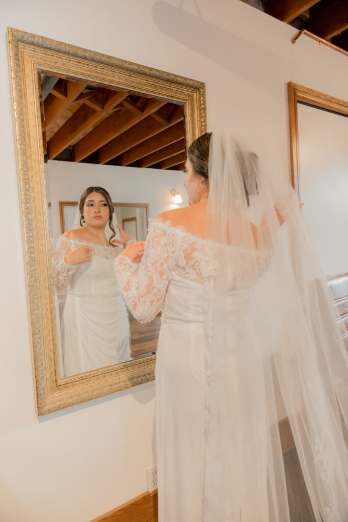 Syncere in her wedding dress