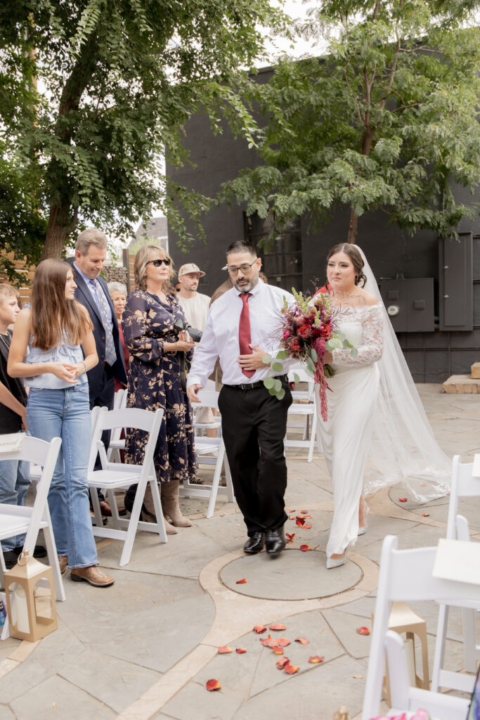walking down the isle