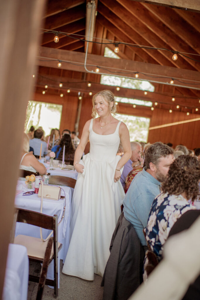Bride in beautiful wedding dress