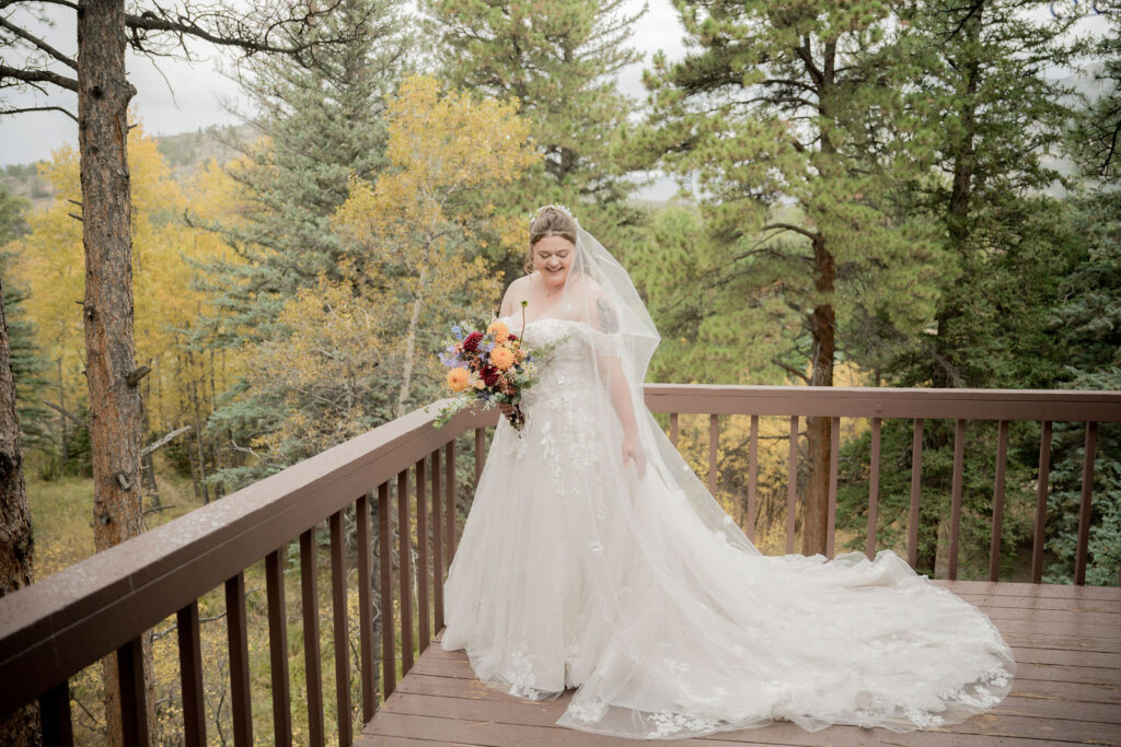 bride holding her wedding bouquet