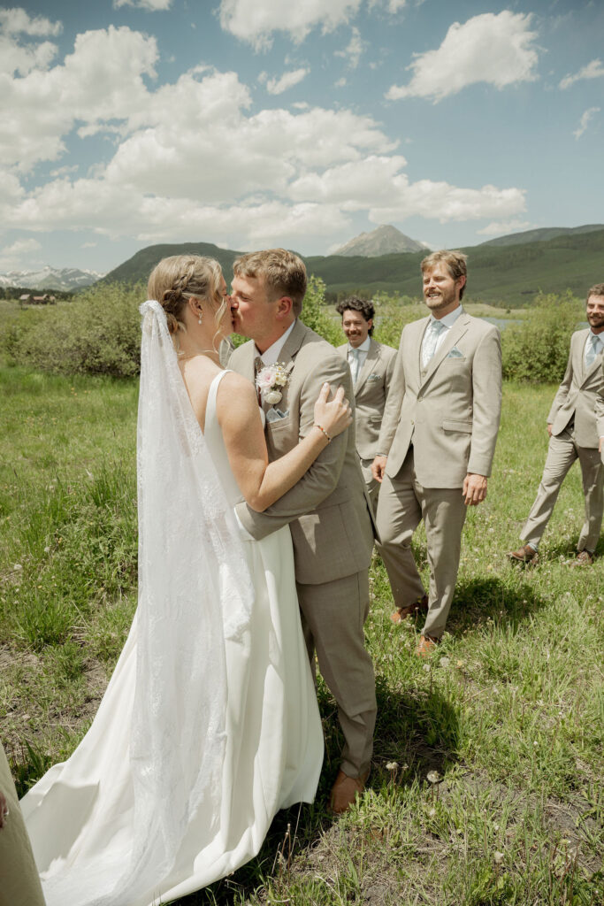 romantic mountain wedding photography golden light