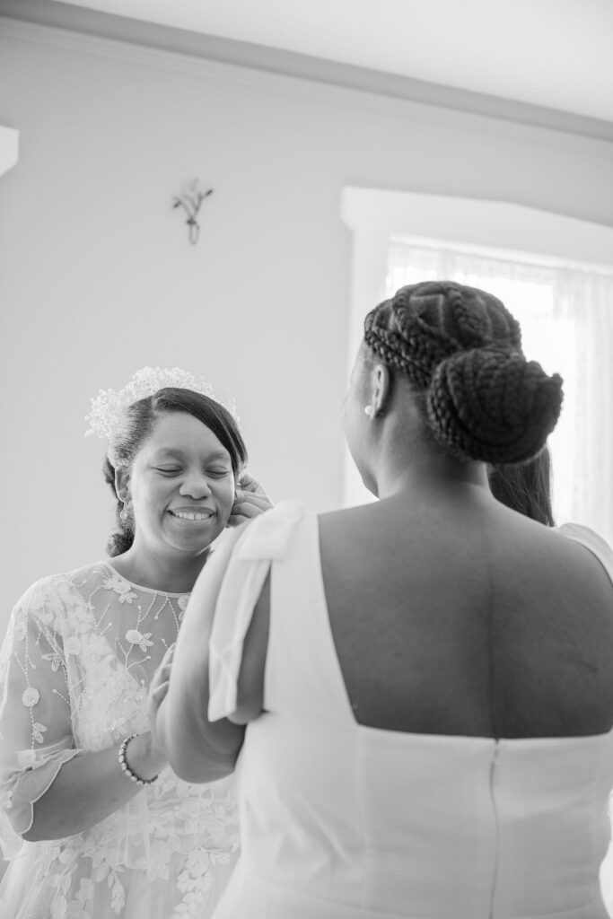 Bride getting ready