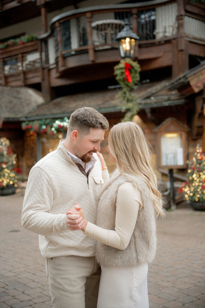 Couple celebrating their engagement