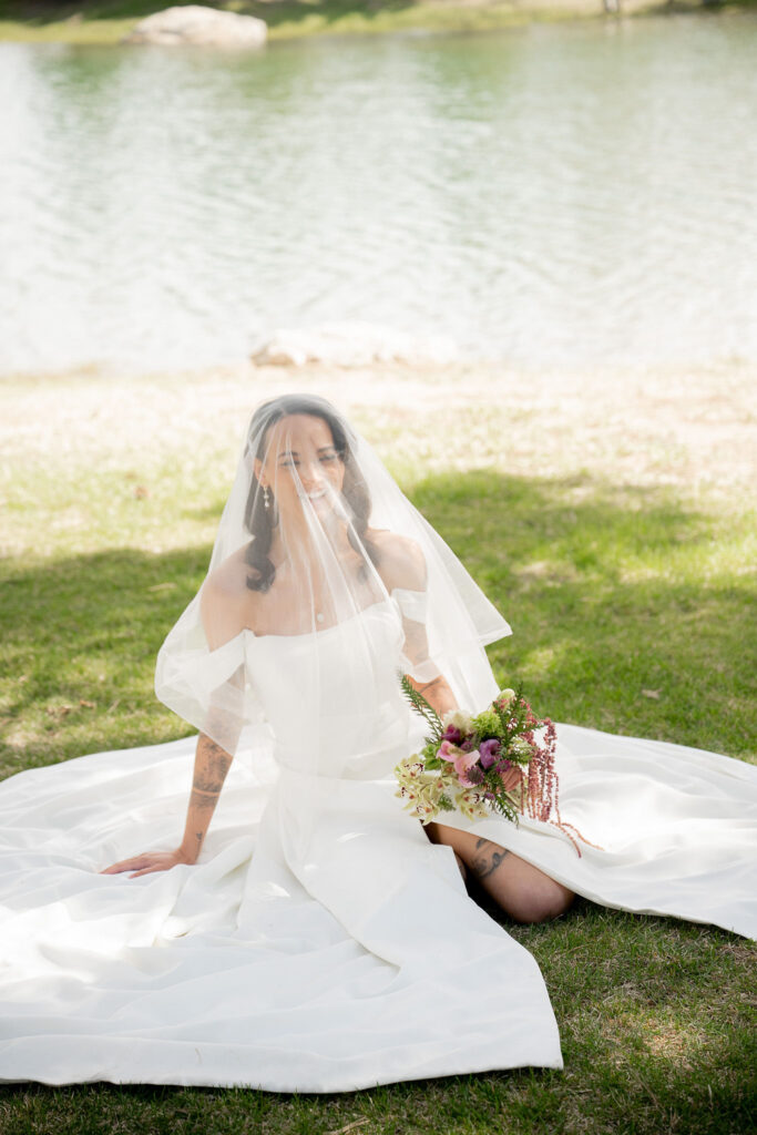 Veil on face portrait