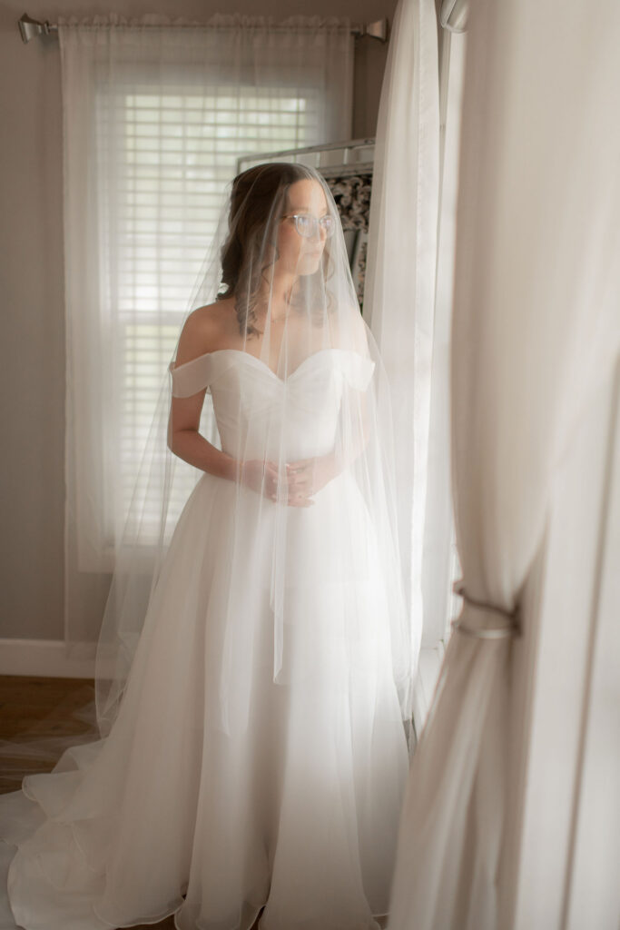 Anna in her wedding dress