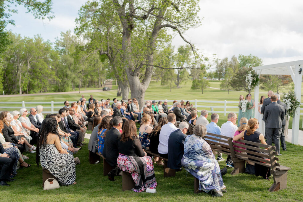 Guests gathered for wedding ceremony