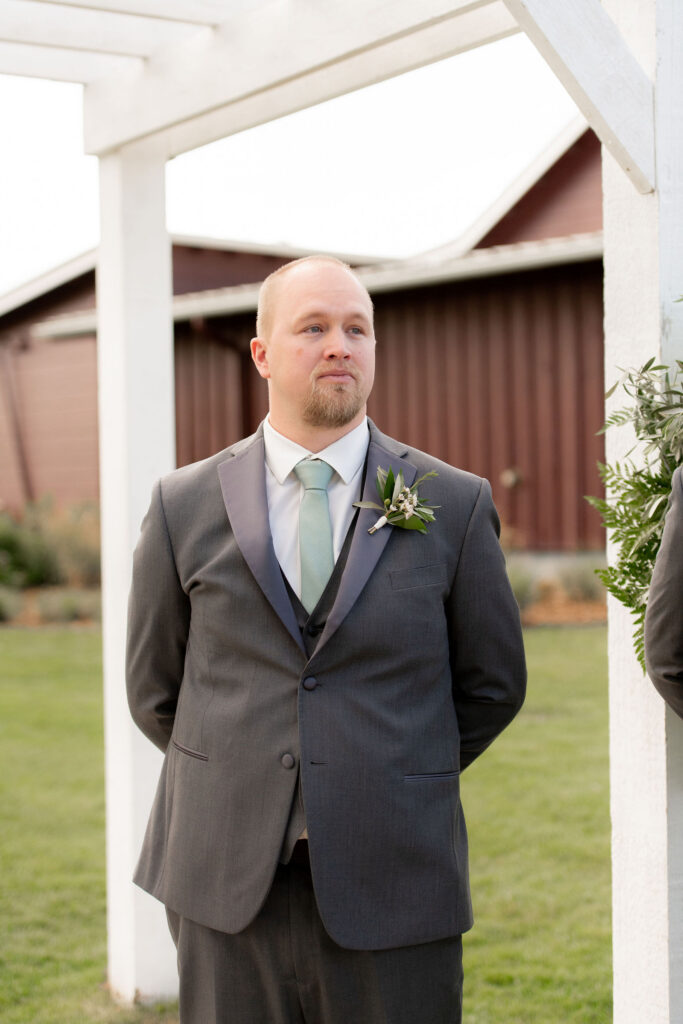 Patrick waiting for his bride