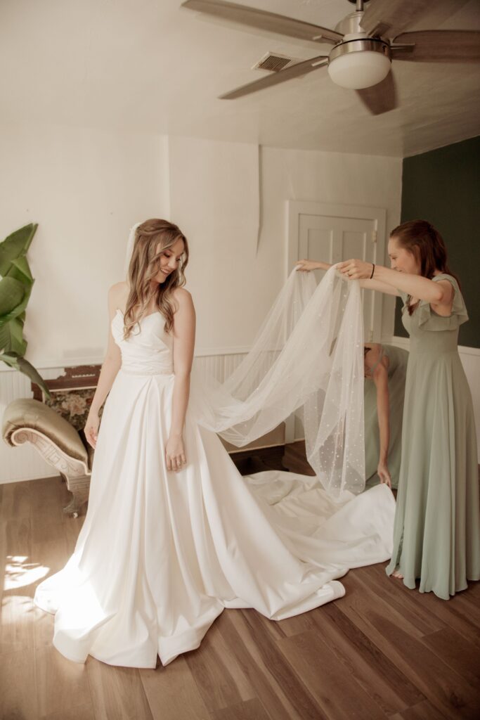 Bride Getting Ready with Bridesmaids