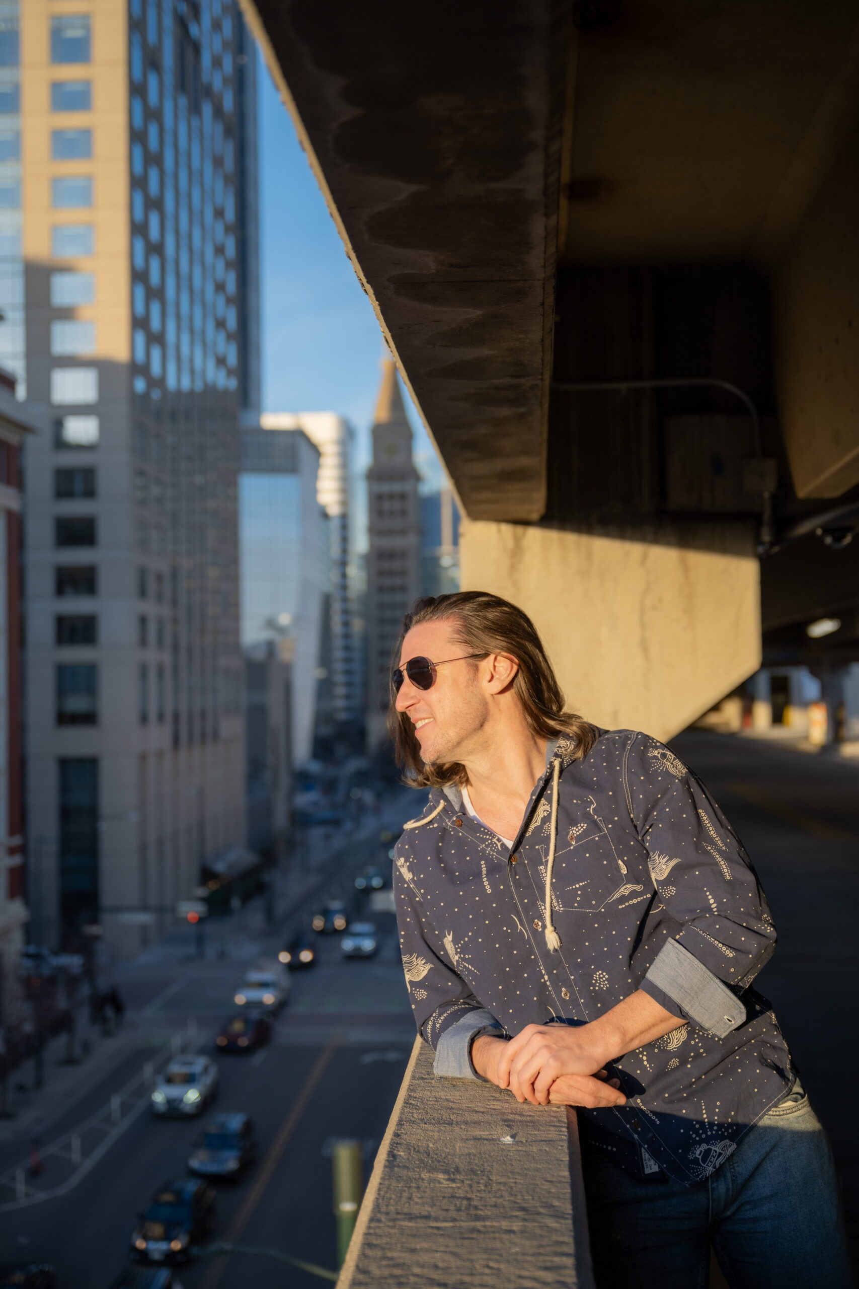 City portrait at golden hour, Colorado branding photography