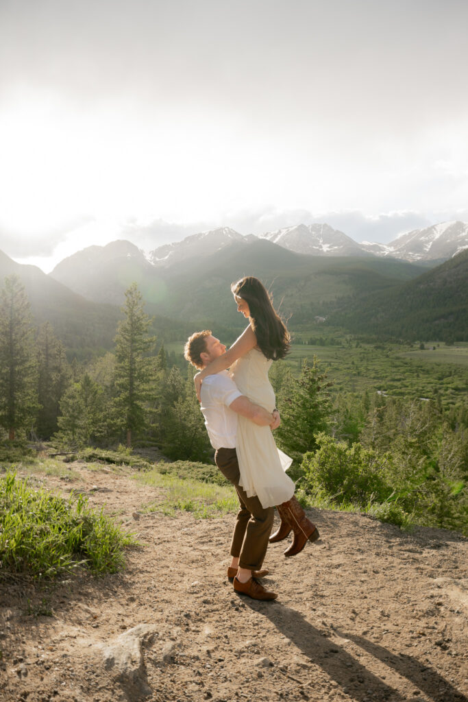 Mountain overlook for engagement photos