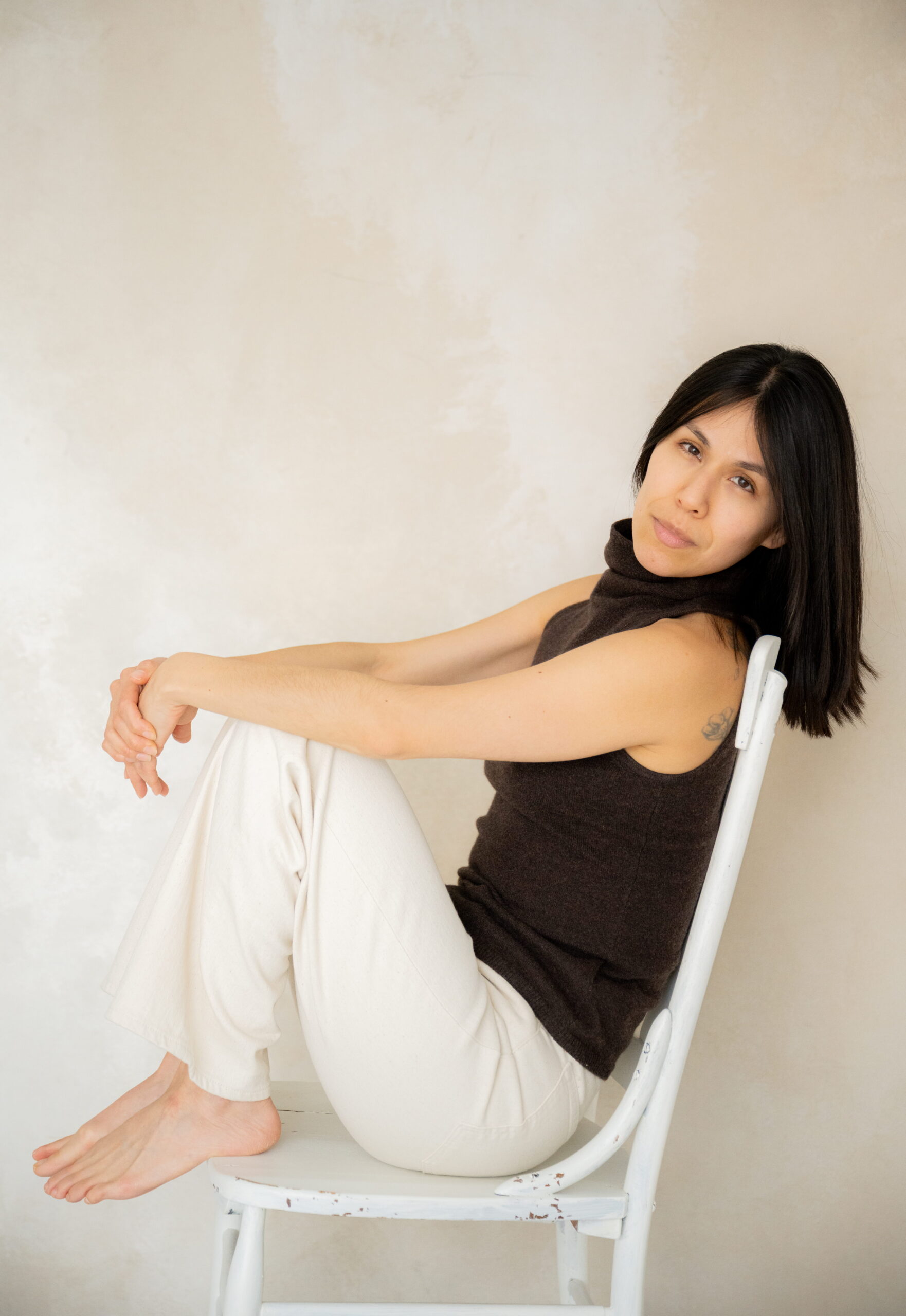 Minimalist indoor portrait session, Colorado branding photography
