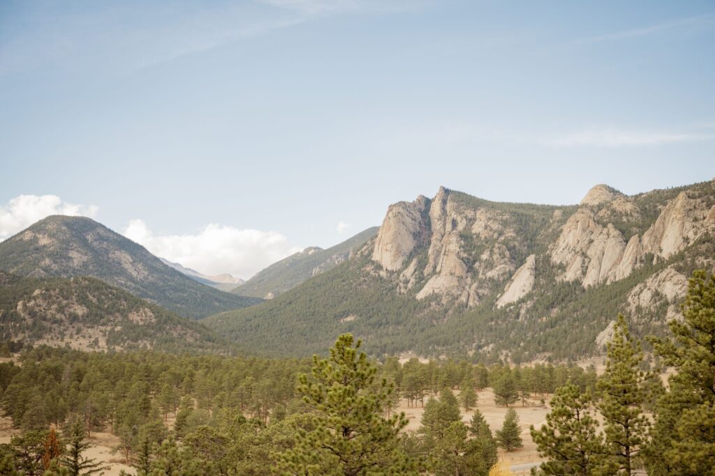 Mountain wedding venue view