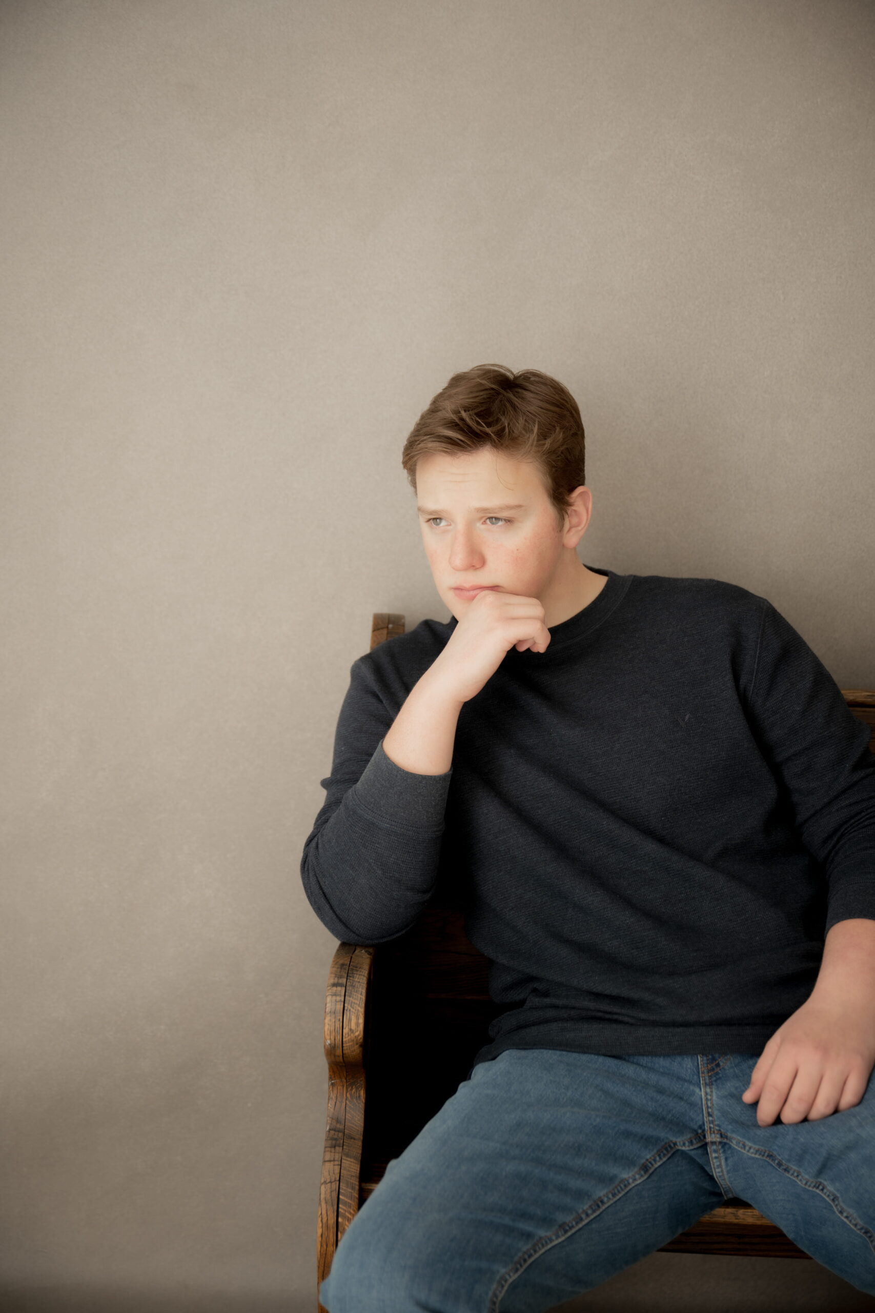 Seated editorial portrait
