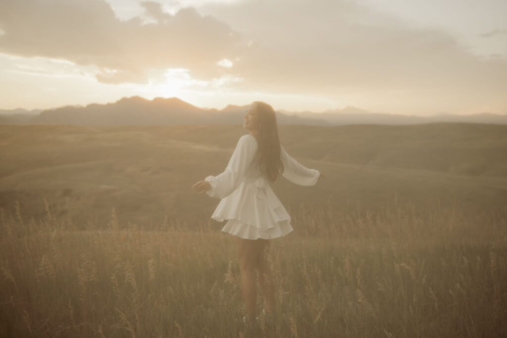 Beautiful sunset portrait
