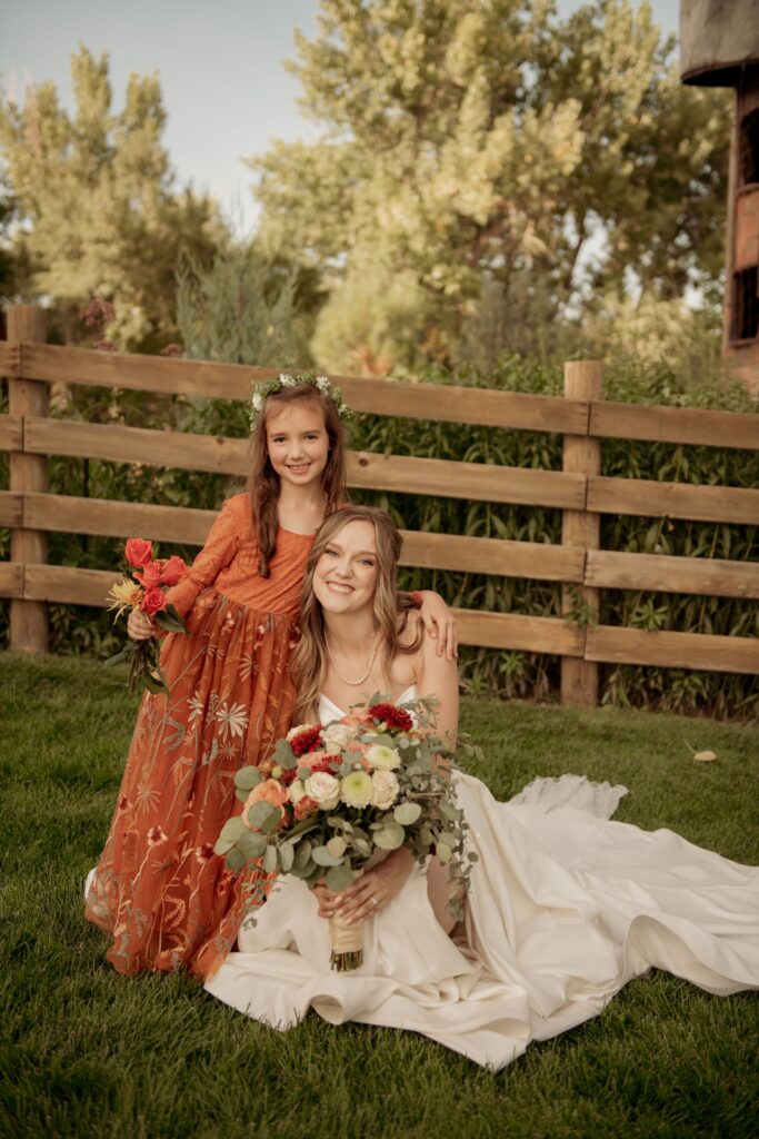 Bride and Flower Girl