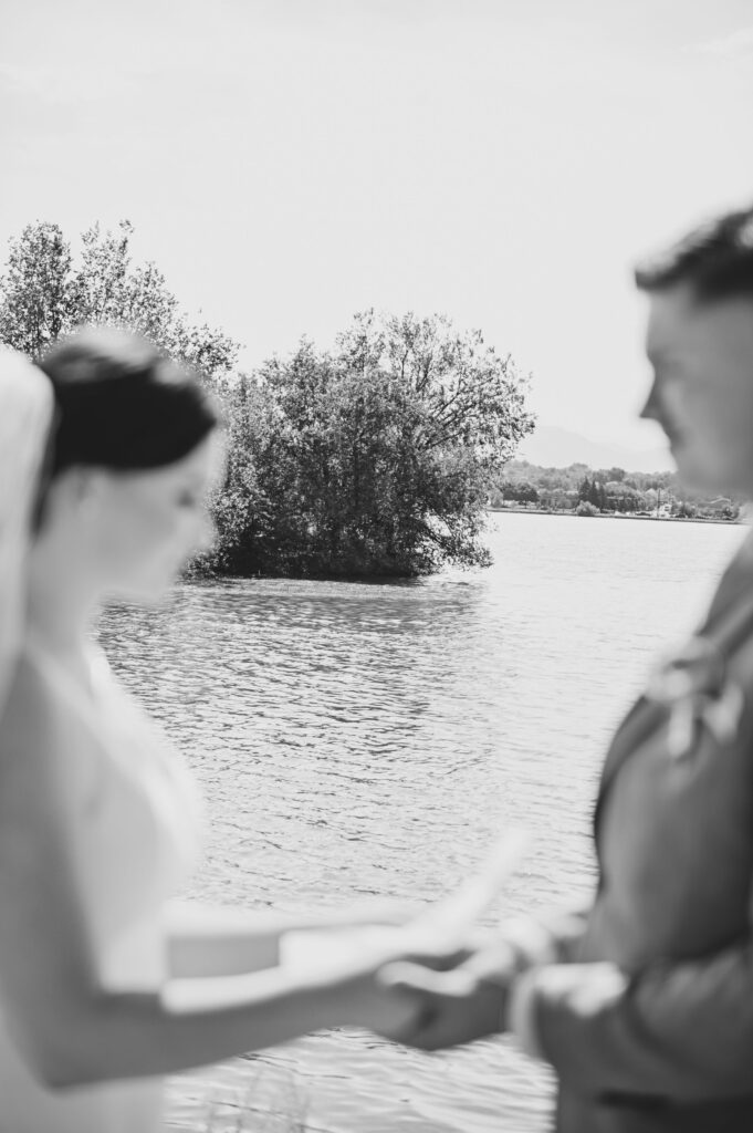 Bride and Groom Exchanging Wedding Vows