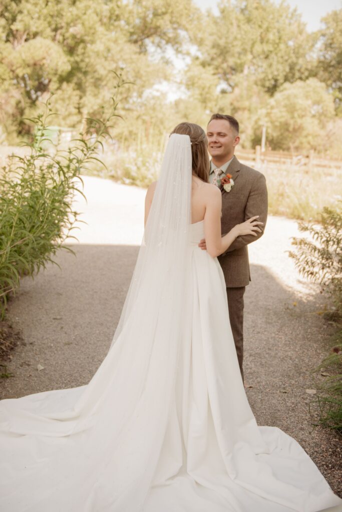 Bride and Groom in the Garden