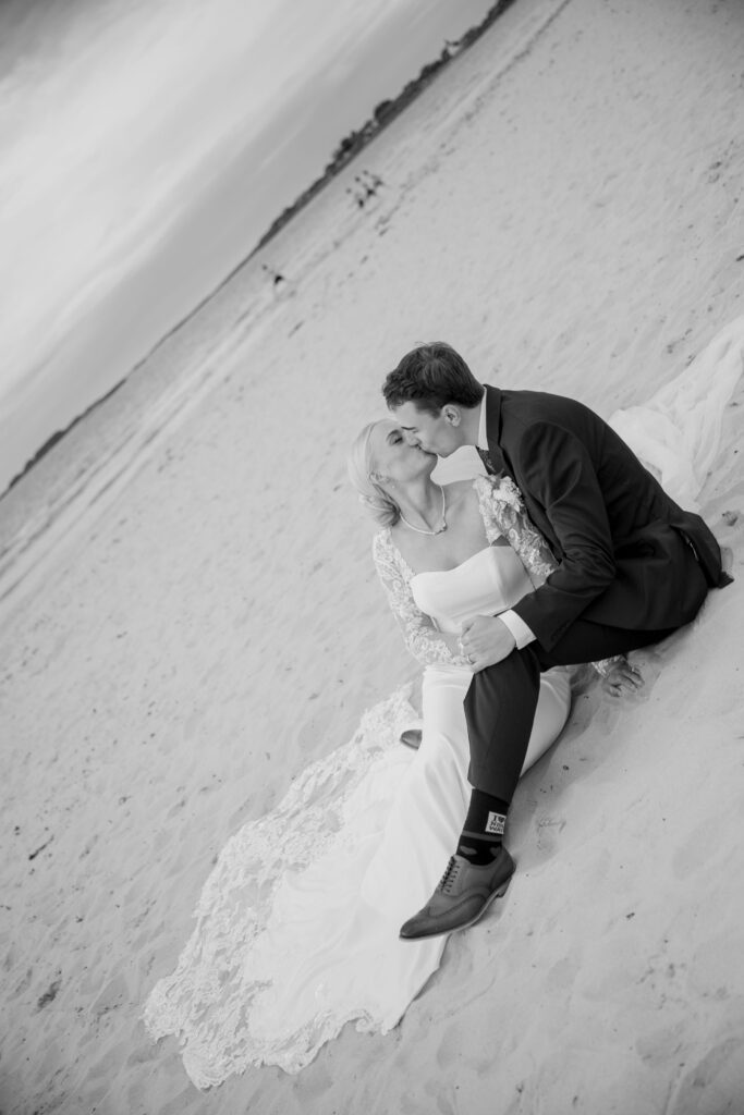 Bride and Groom kissing