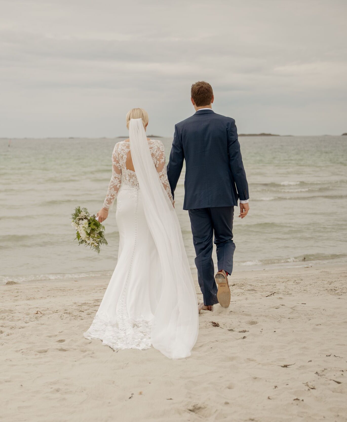 Bride and Groom on the Beach