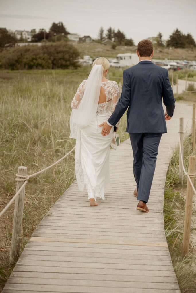 Bride and Groom walking