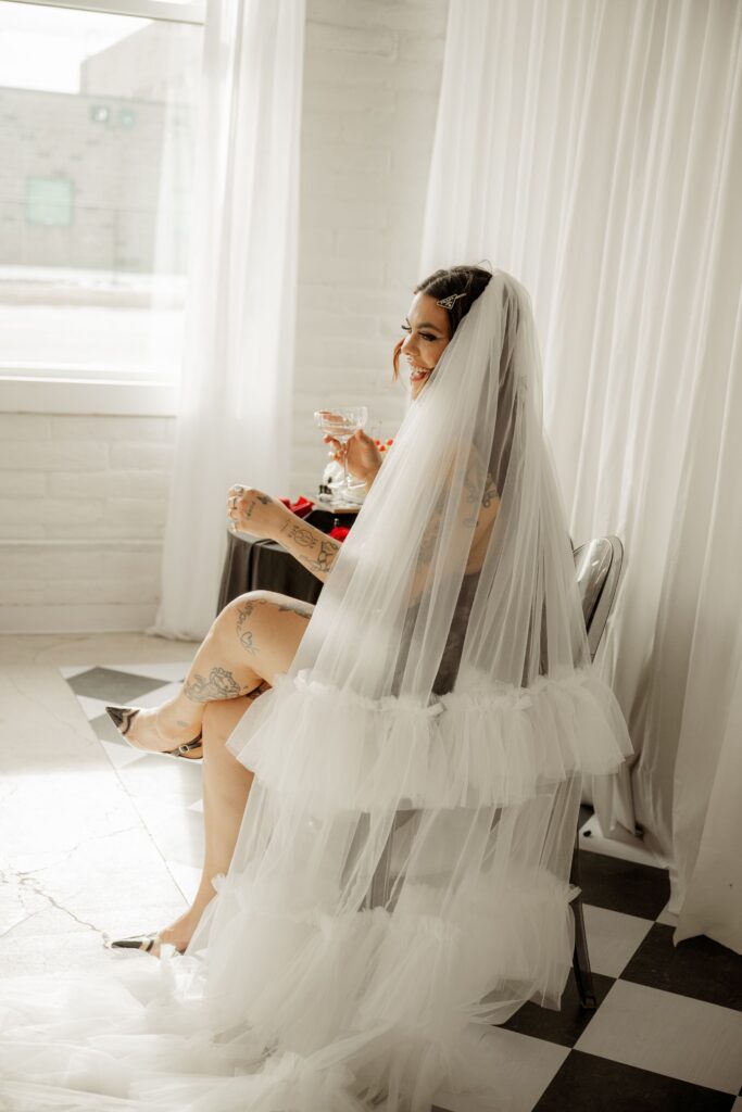Bride getting ready