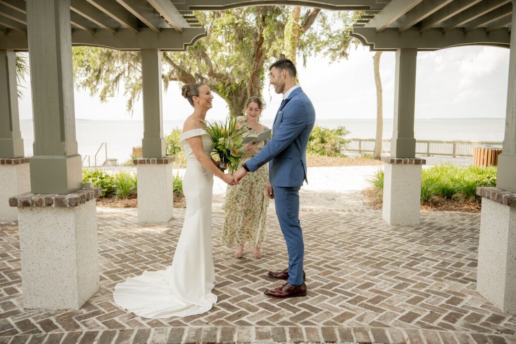 Couple exchanging vows