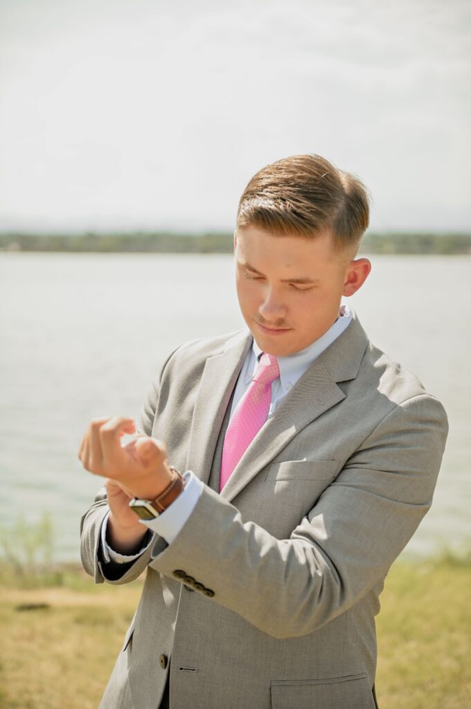 Groom Getting Ready for the Ceremony