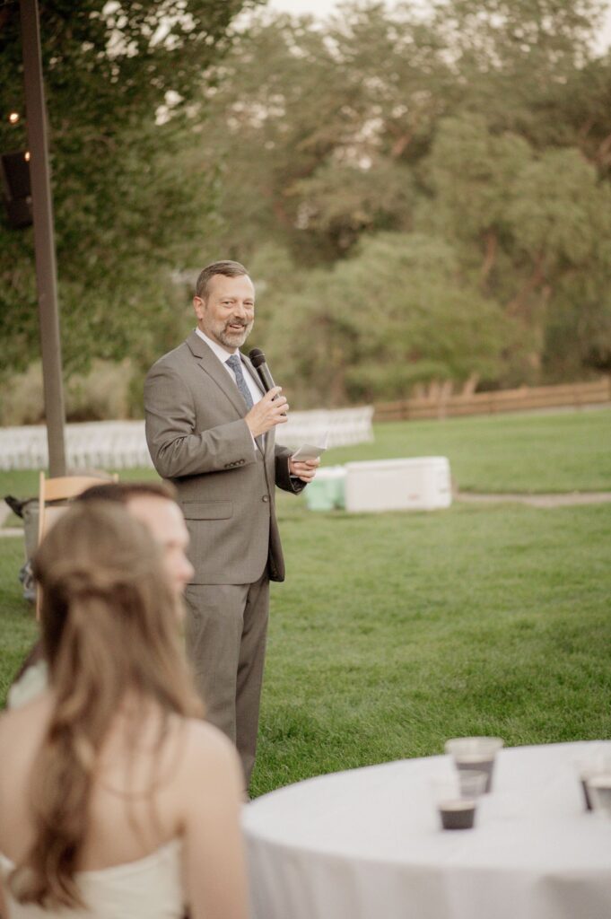 Groom Giving Speech to Wedding Guests