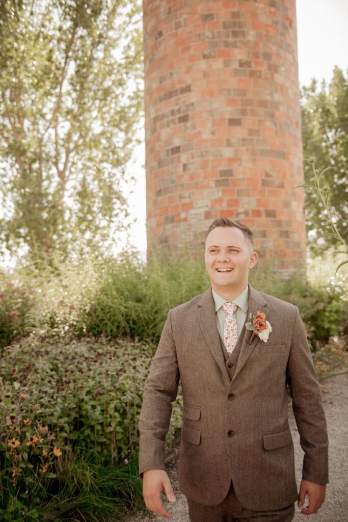 Groom Portrait Among the Garden Flowers