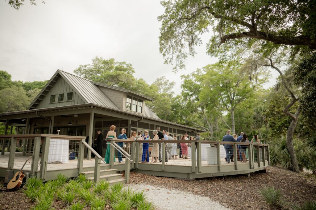 Guests at wedding venue