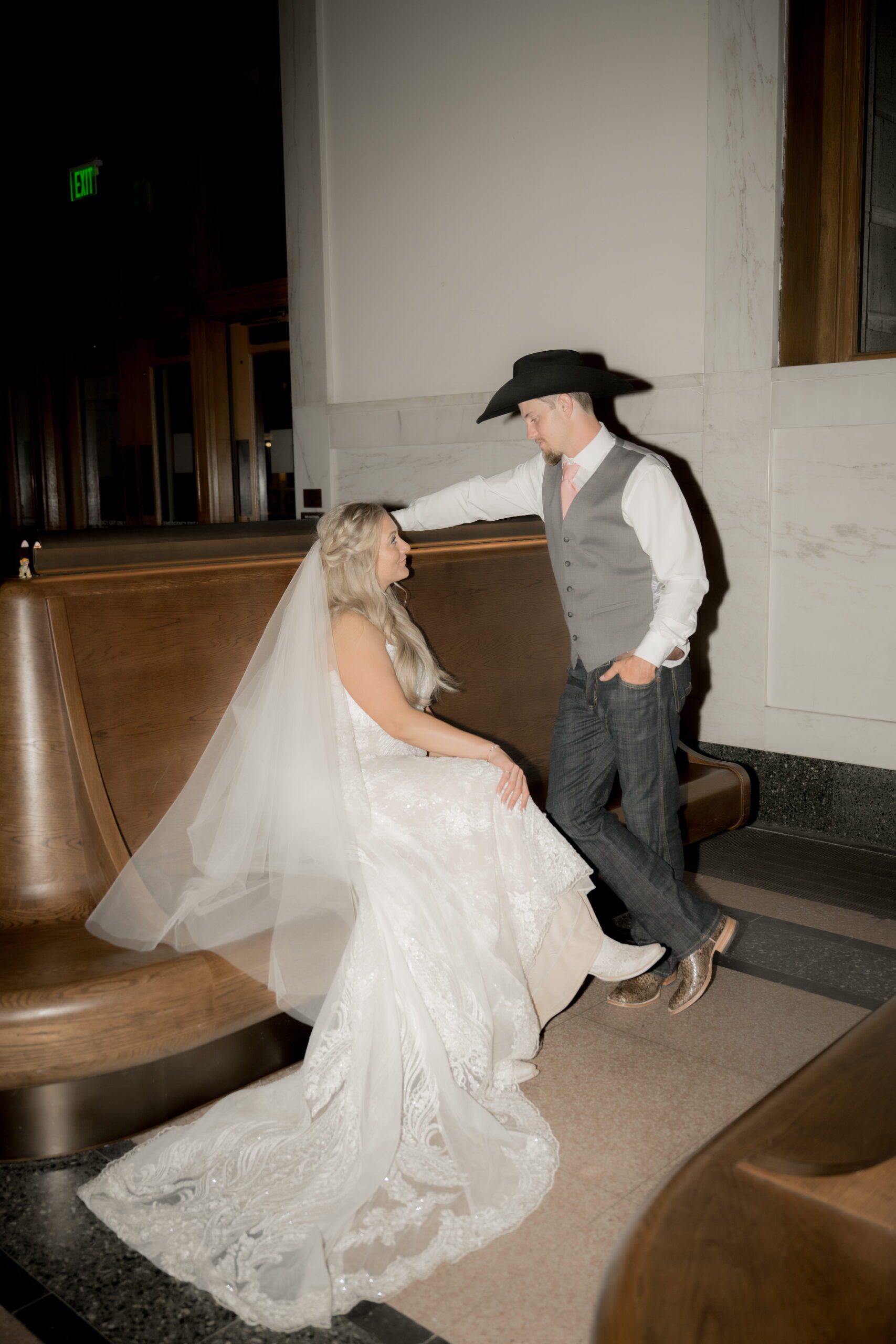 Bride and groom post-wedding portrait
