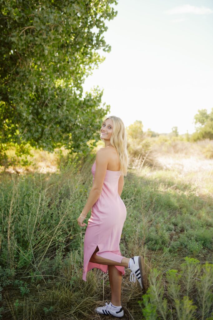Pink Dress Outdoor Portrait