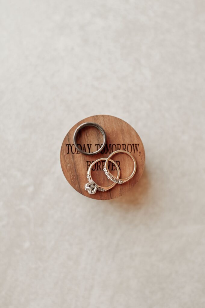 Wedding Rings on Keepsake Box