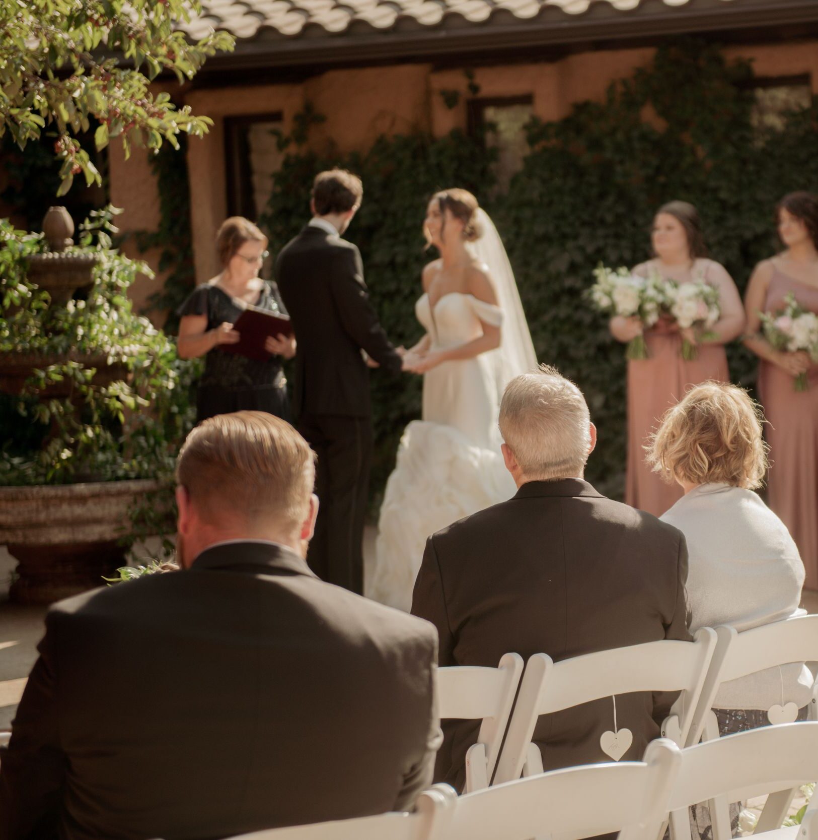 Wedding ceremony with guests