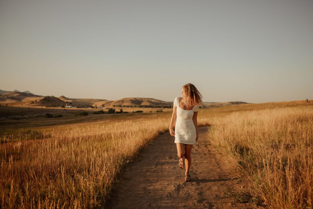 White Dress Field Portrait