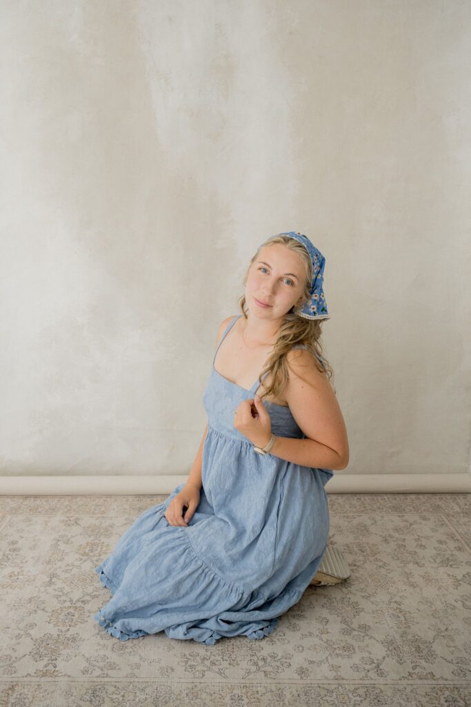 Woman in Blue Dress Portrait