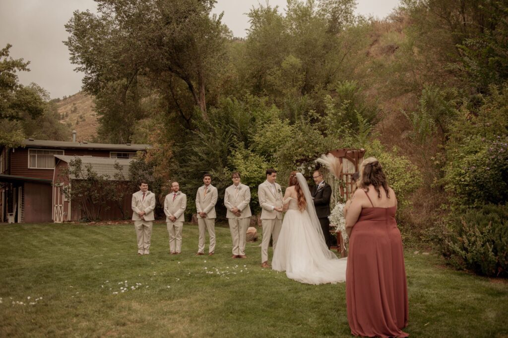 Bride and Groom with groomens
