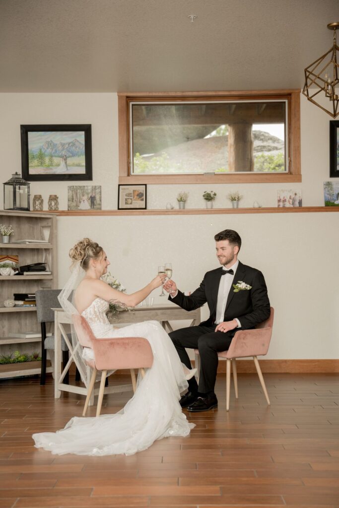Bride and Groom at reception