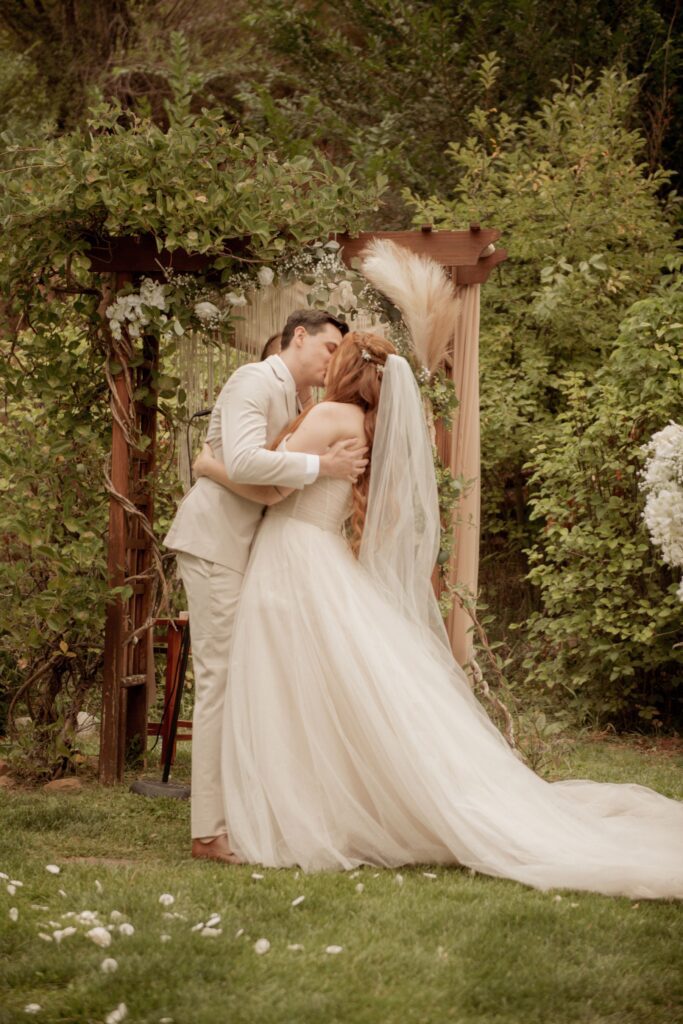Bride and Groom kissing (2)