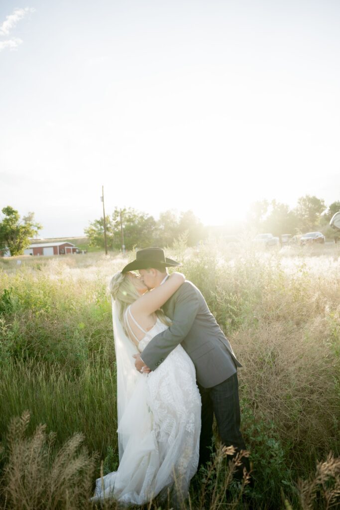 Bride and Groom kissing