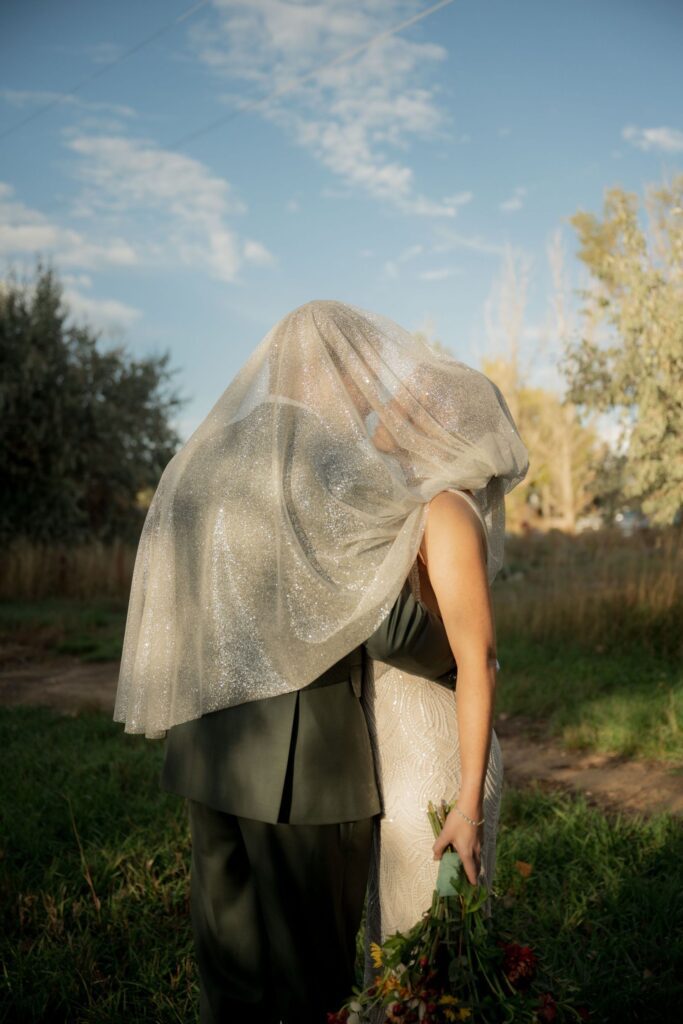 Bride and Groom romantic portrait