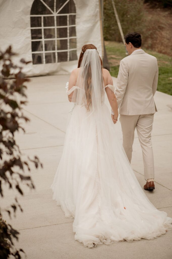 Bride and groom at venue