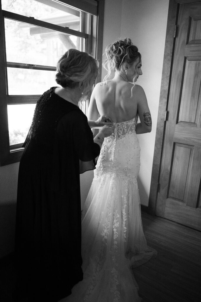 Bride getting ready