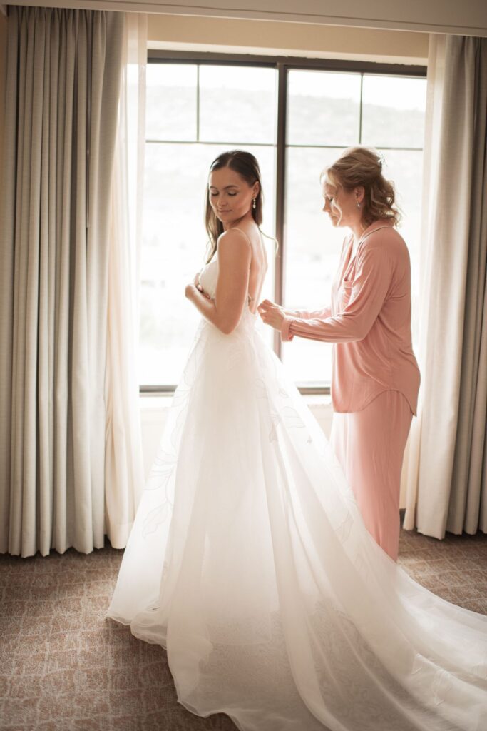 Bride getting ready