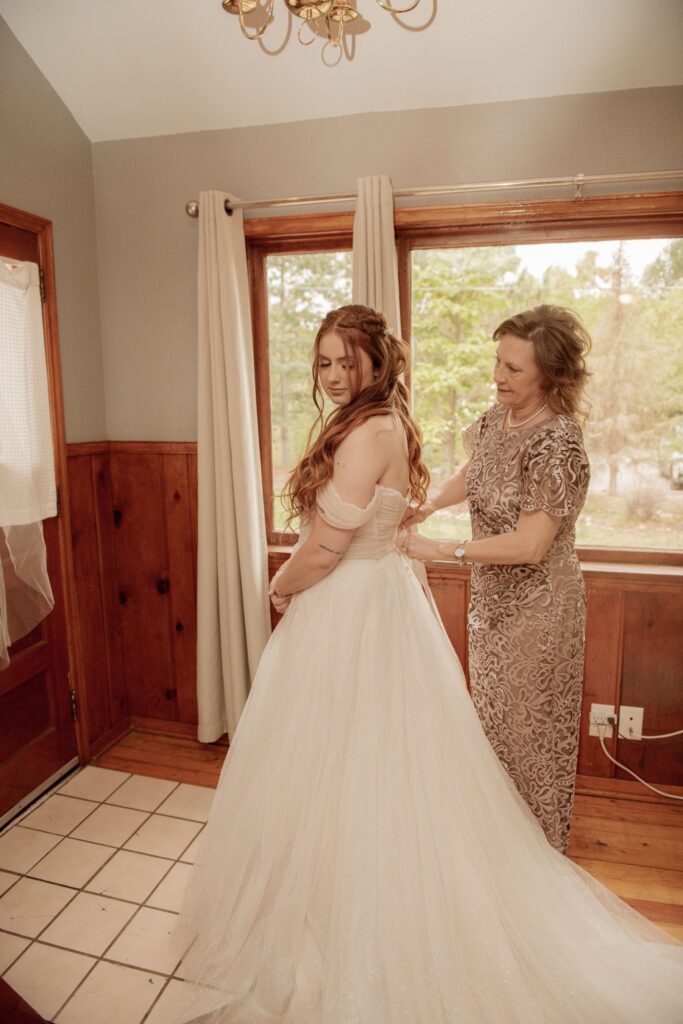 Bride getting ready