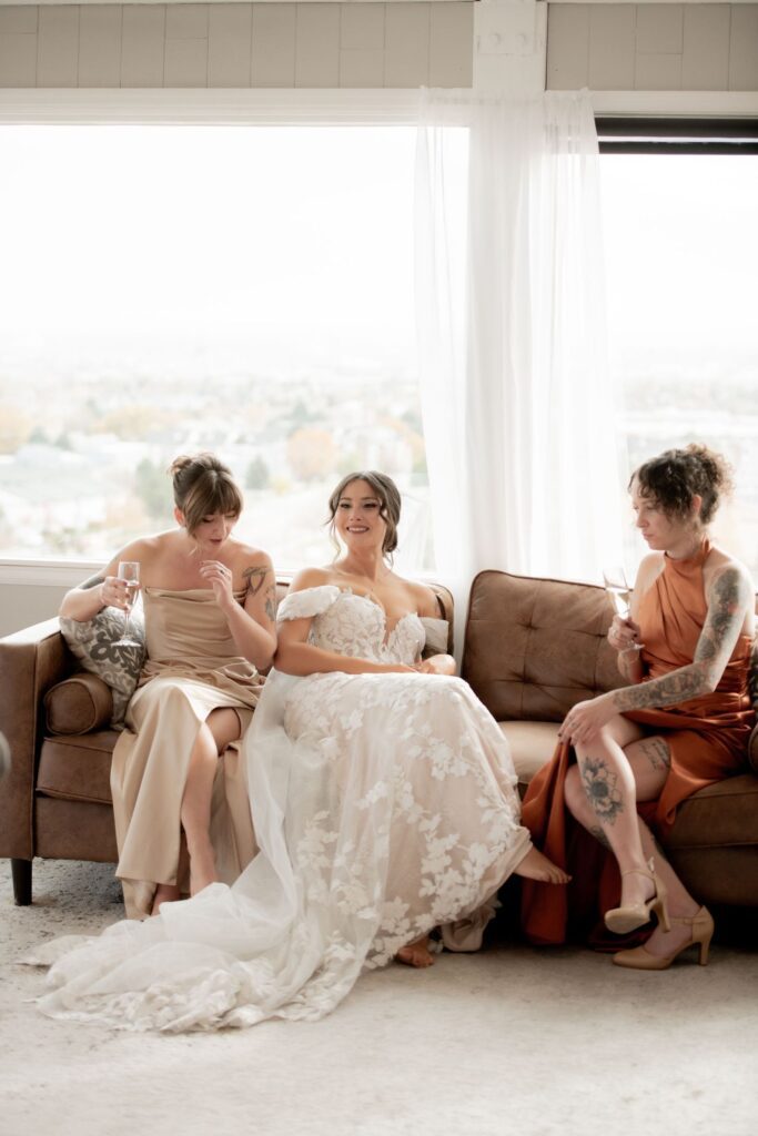 Bride with friends