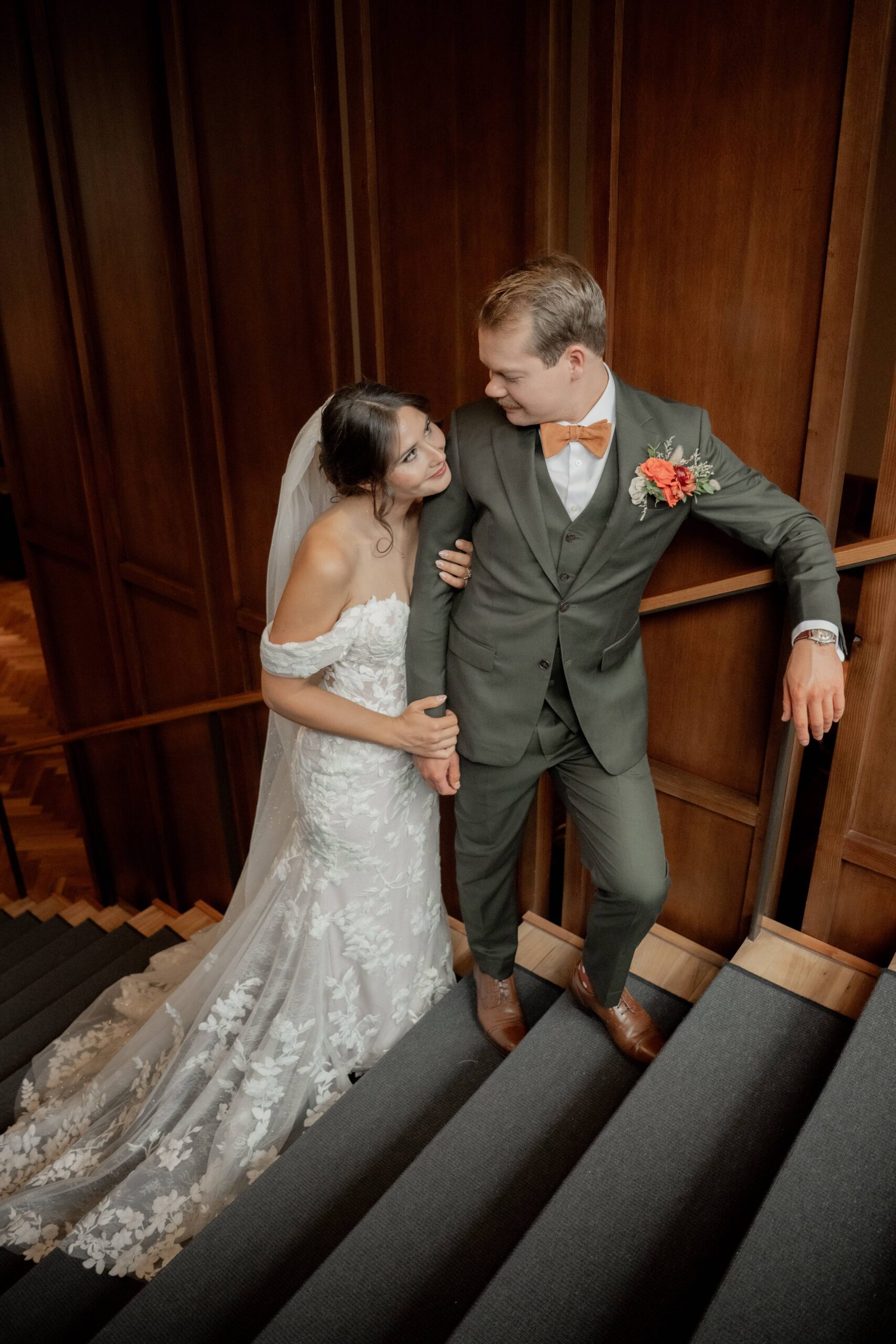 Couple on stairs