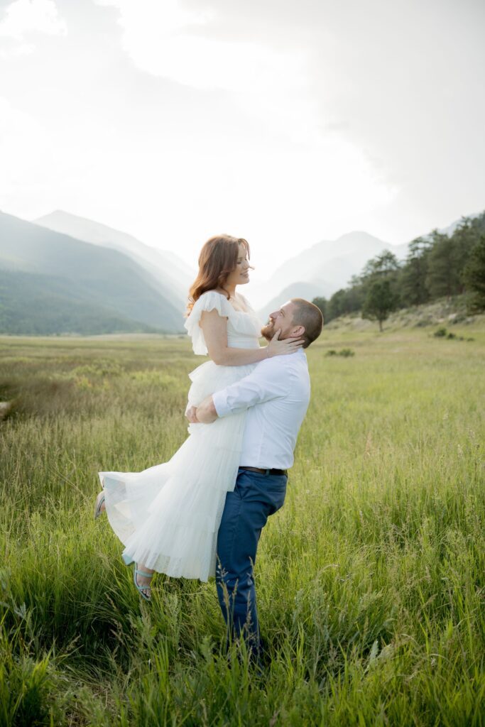 Man holding is wife
