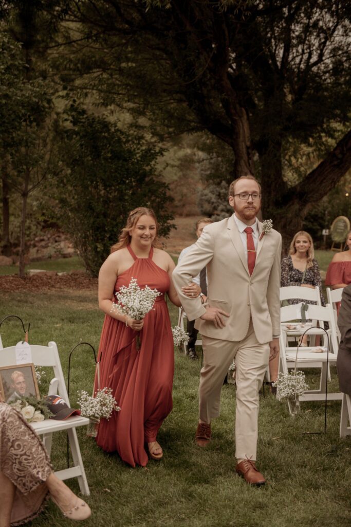 Wedding guests entry